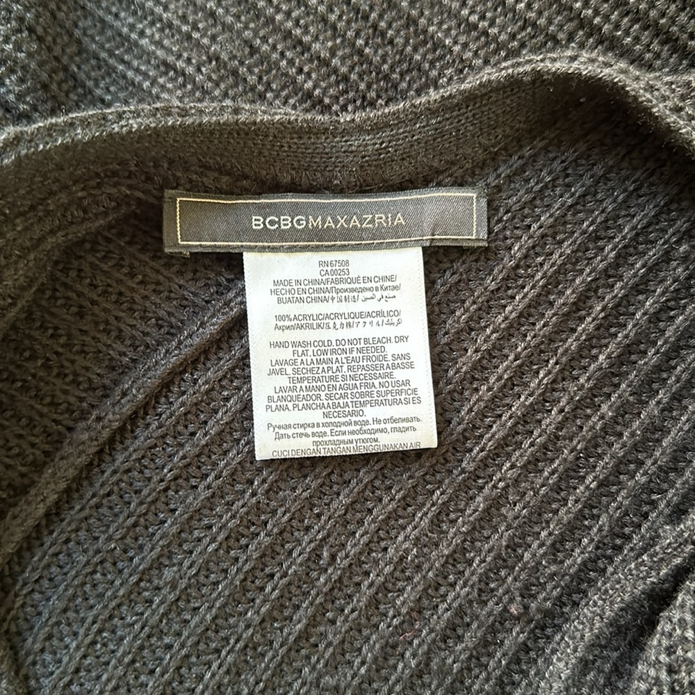 BCBGMAXAZRIA Womens Fringe Poncho in Black - Picture 9 of 9